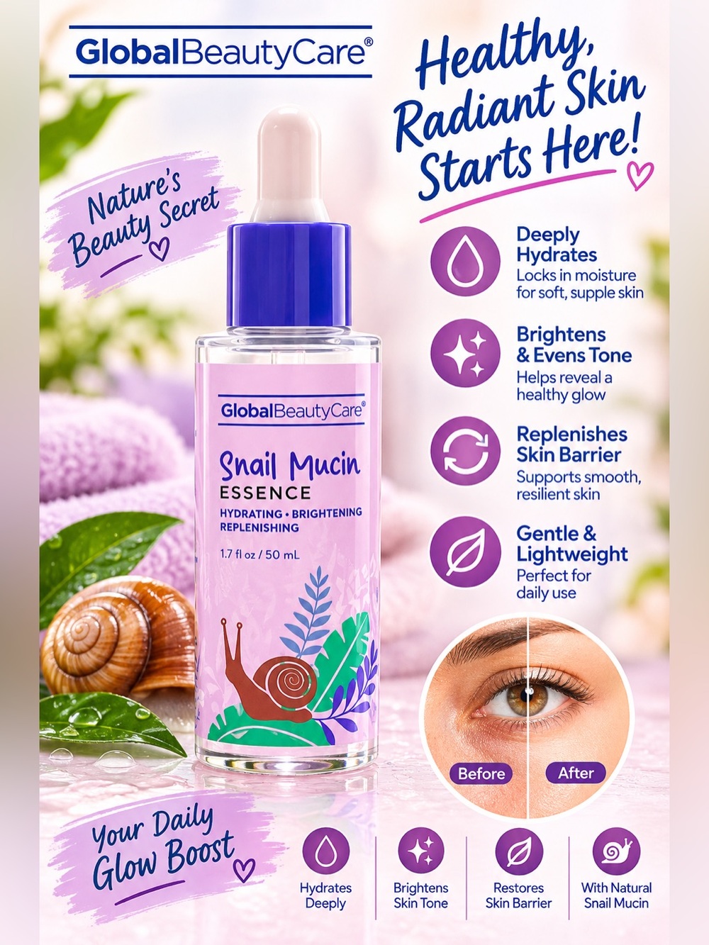✨ NEW ✨ Snail Mucin Essence - Hydrating Brightening Serum ✨